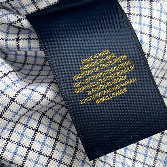 Ralph Lauren Boys Button Down Blue and White Checkered Shirt - Picture 6 of 7